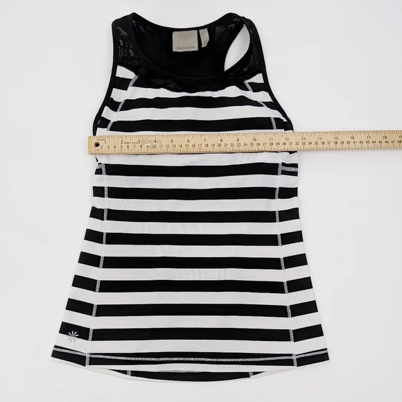 Athleta Stripe Chase Athletic Tank Top Black Womens XS Workout - Picture 6 of 8